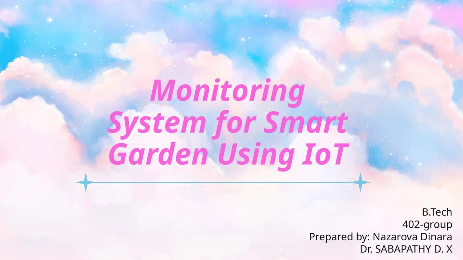 Monitoring System for Smart Garden Using IoT
