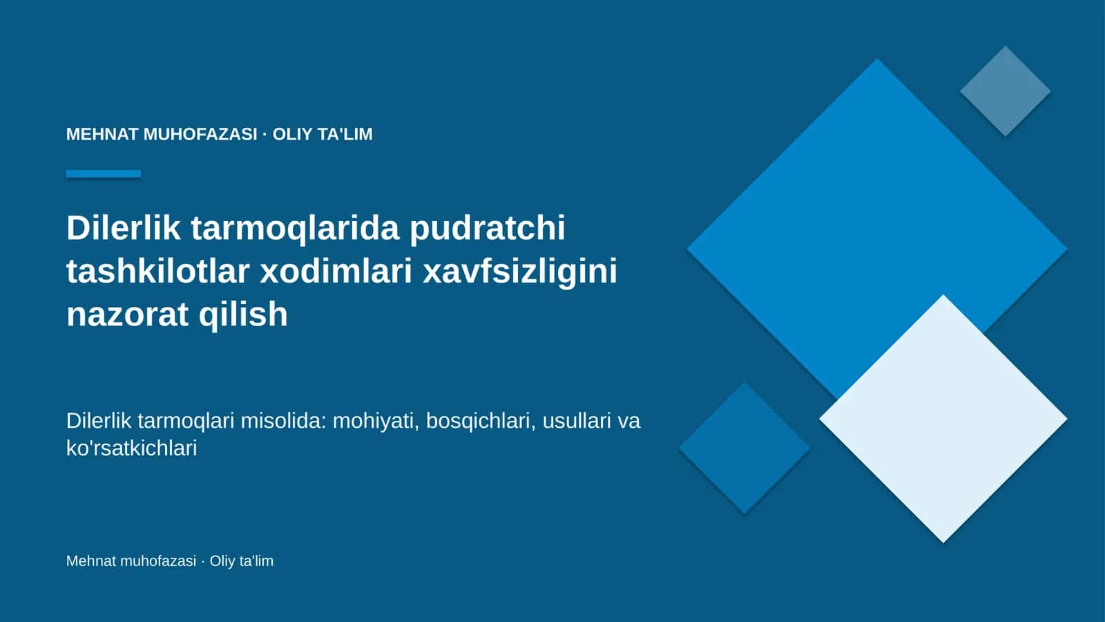 dilerlik tarmoqlarida pudratchi tashkilotlar xodimlari xavfsizligini nazorat qilish 9023