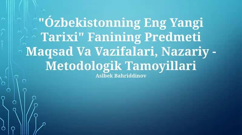 Ózbekistonning Eng Yangi Tarixi