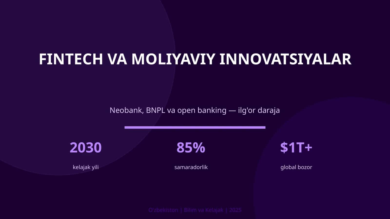 FINTECH VA MOLIYAVIY INNOVATSIYALAR