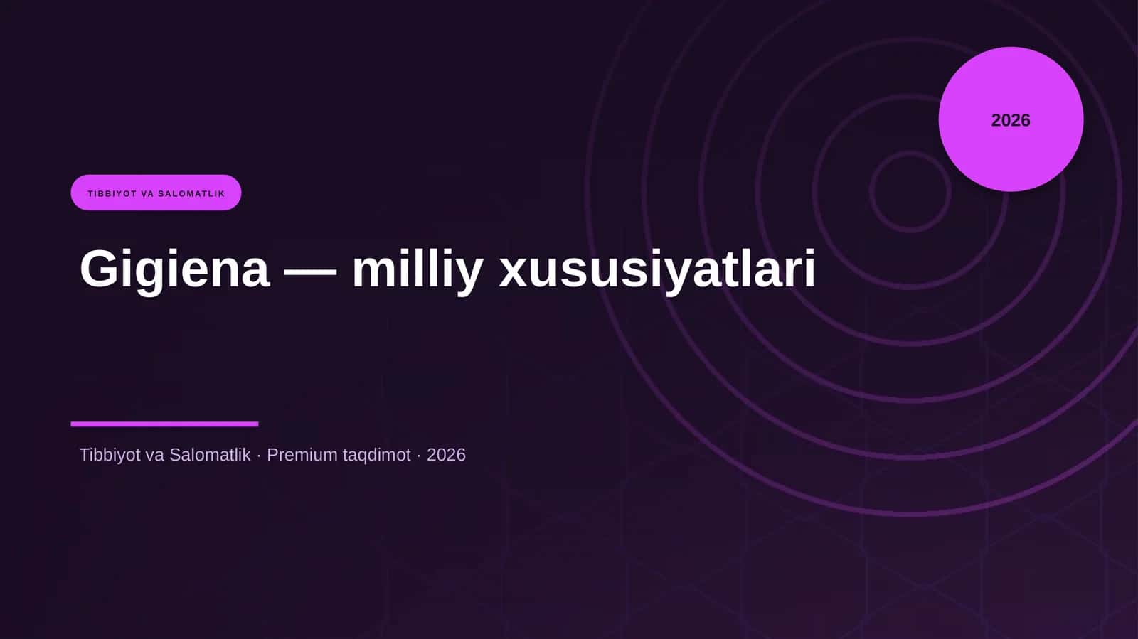 Gigiena — milliy xususiyatlari
