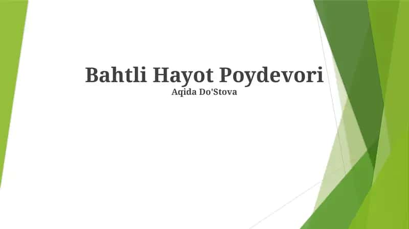 Bahtli Hayot Poydevori
