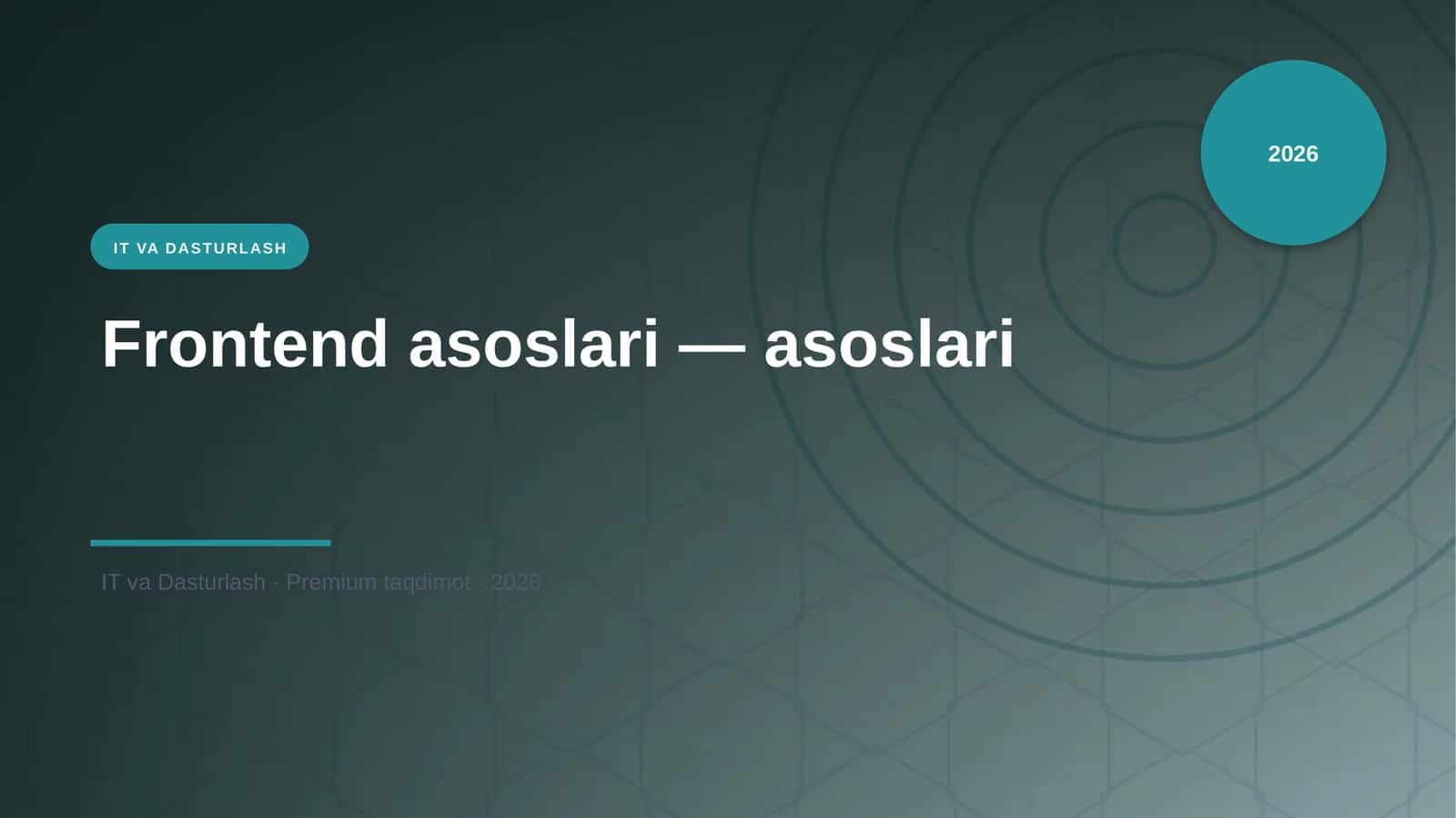 Frontend asoslari — asoslari