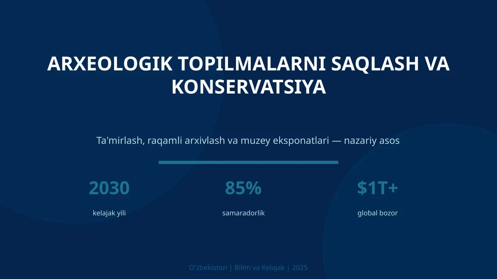 ARXЕOLOGIK TOPILMALARNI SAQLASH VA KONSERVATSIYA