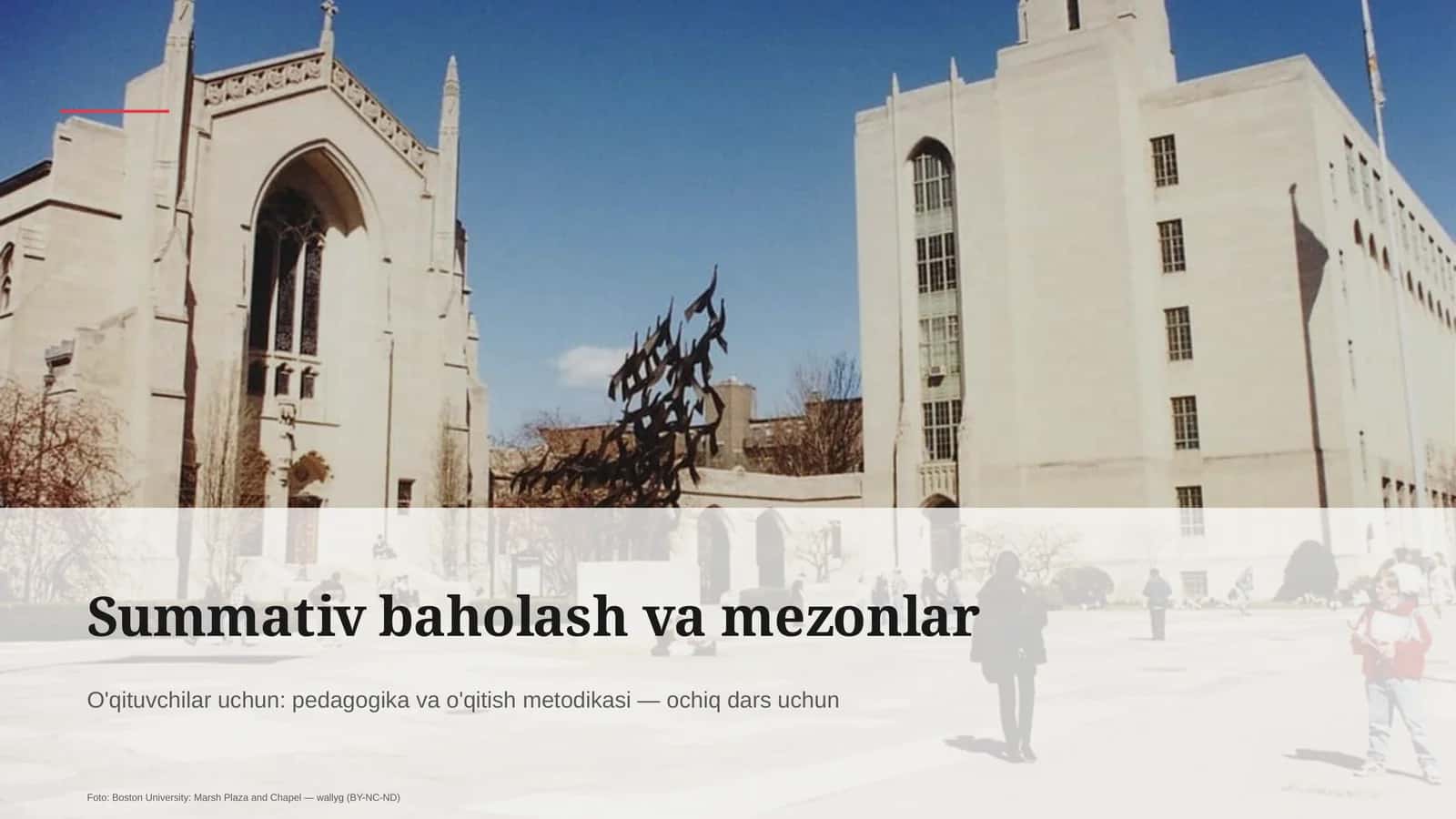 Summativ baholash va mezonlar