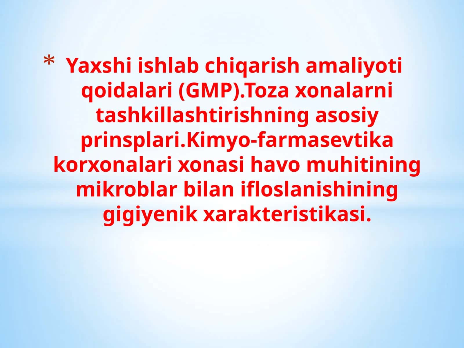 Yaxshi ishlab chiqarish amaliyoti sifat standartlari