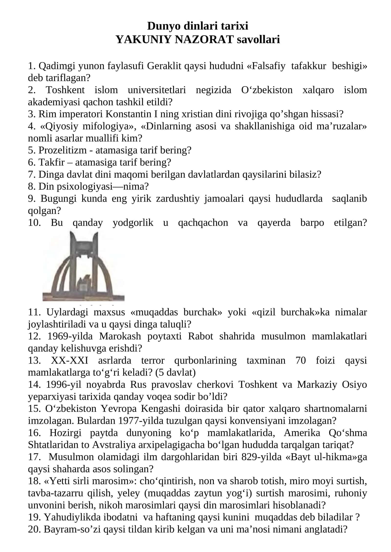Dunyo dinlari tarixi