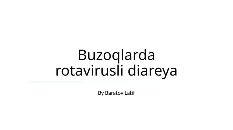 Buzoqlarda rotavirusli diareya