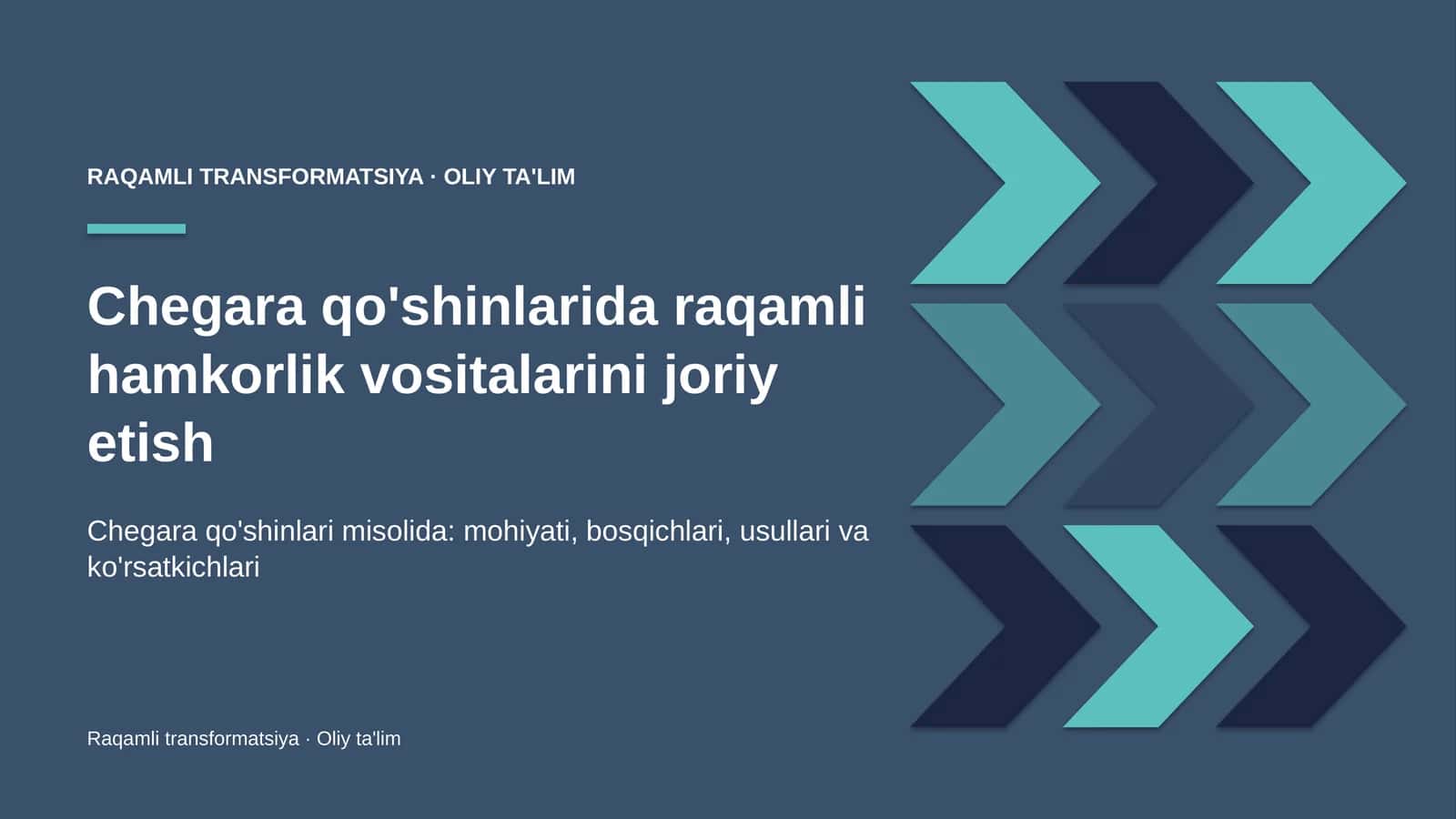Raqamli TRANSFORMATSIYA · OLIY TA'LIM