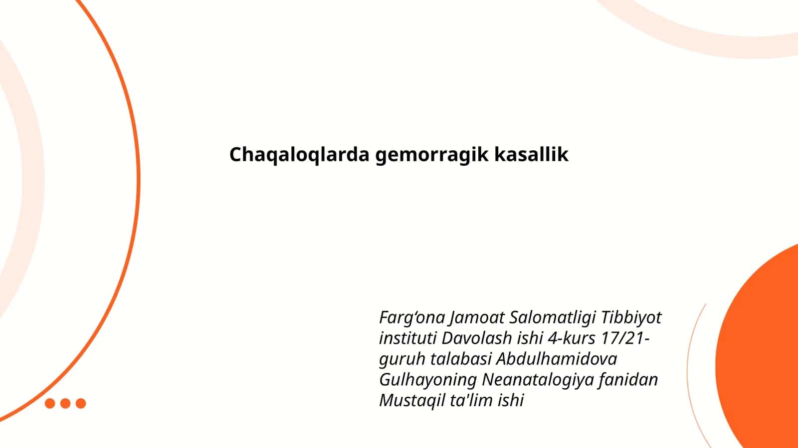 Chaqaloqlarda gemorragik kasallik