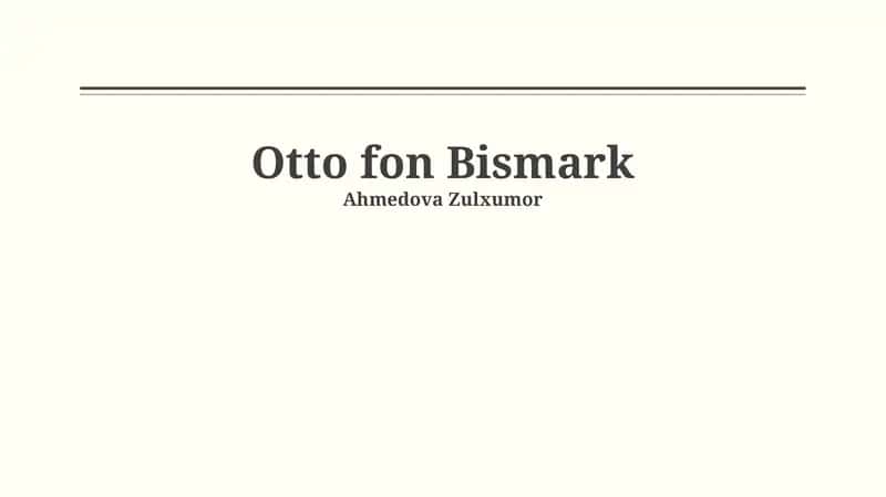 Otto fon Bismark