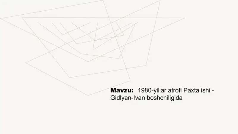 Paxta ishi ya'ni O'ZBEK ISHI