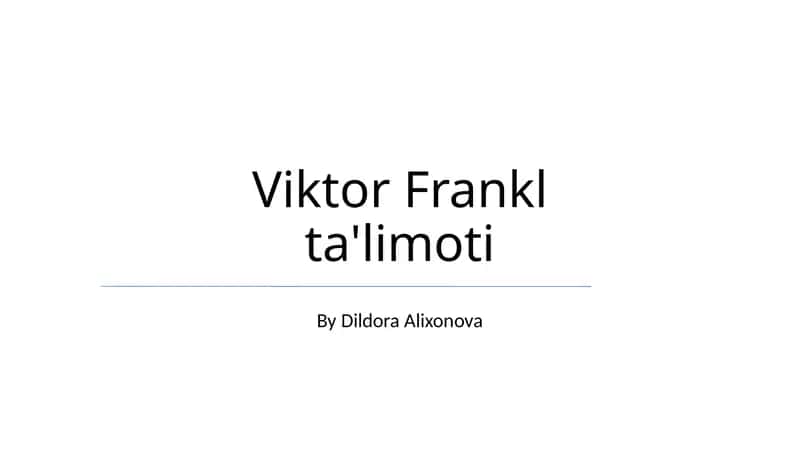 Viktor Frankl ta'limoti