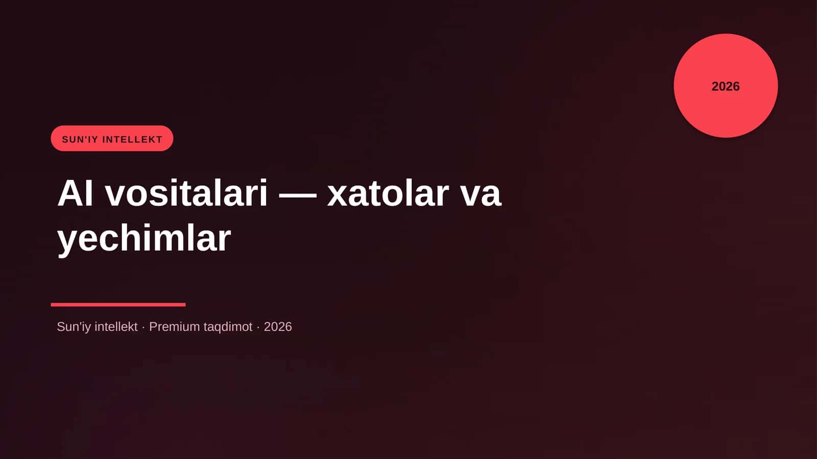 AI vositalari — xatolar va yechimlar