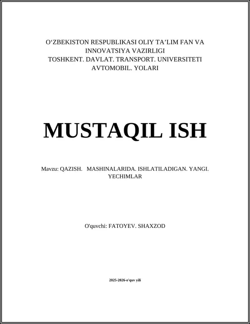 Avtonom va yarim-avtonom qazish mashinalari