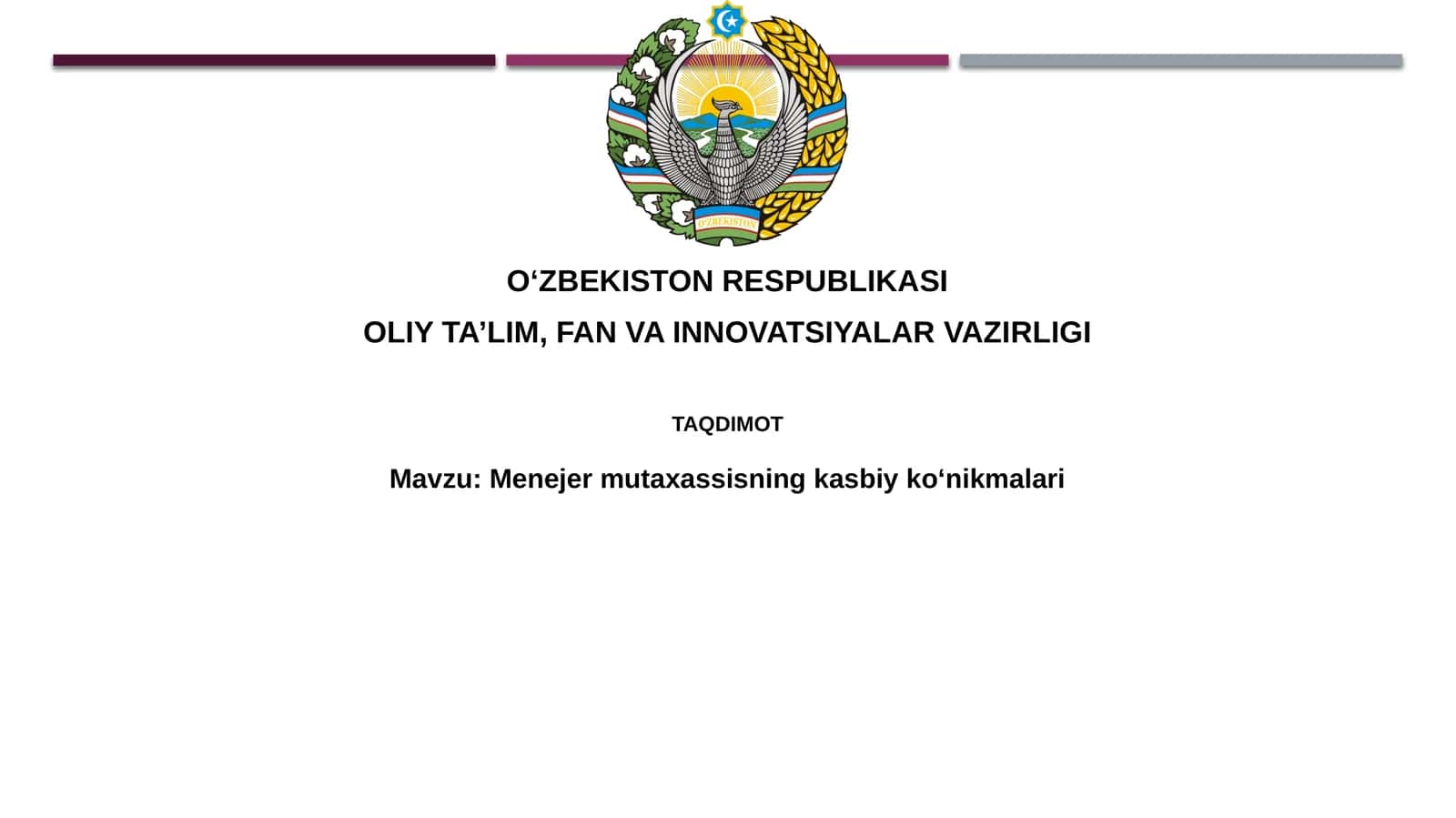 Menejermutaxassisningkasbiykoʻnikmalari