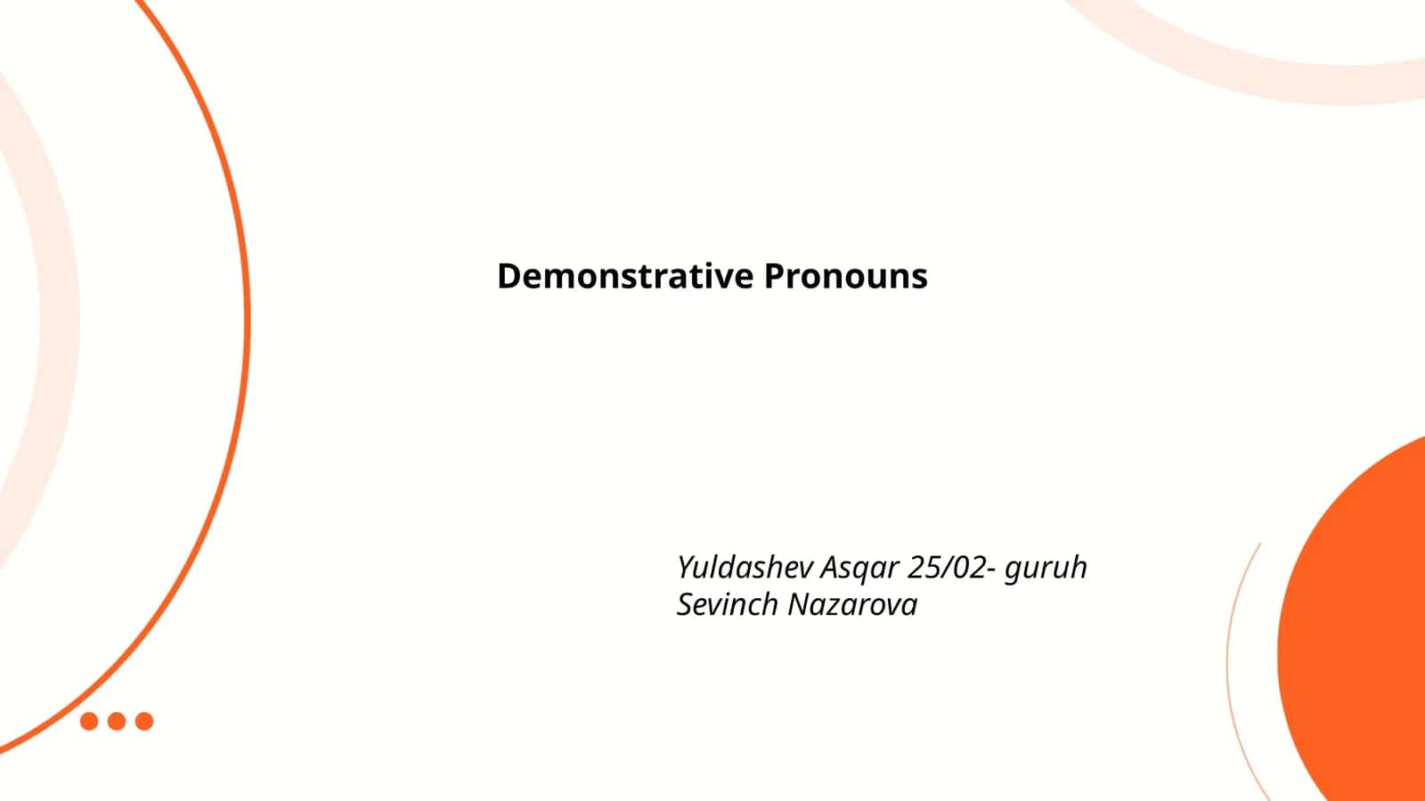 Demonstrative Pronouns