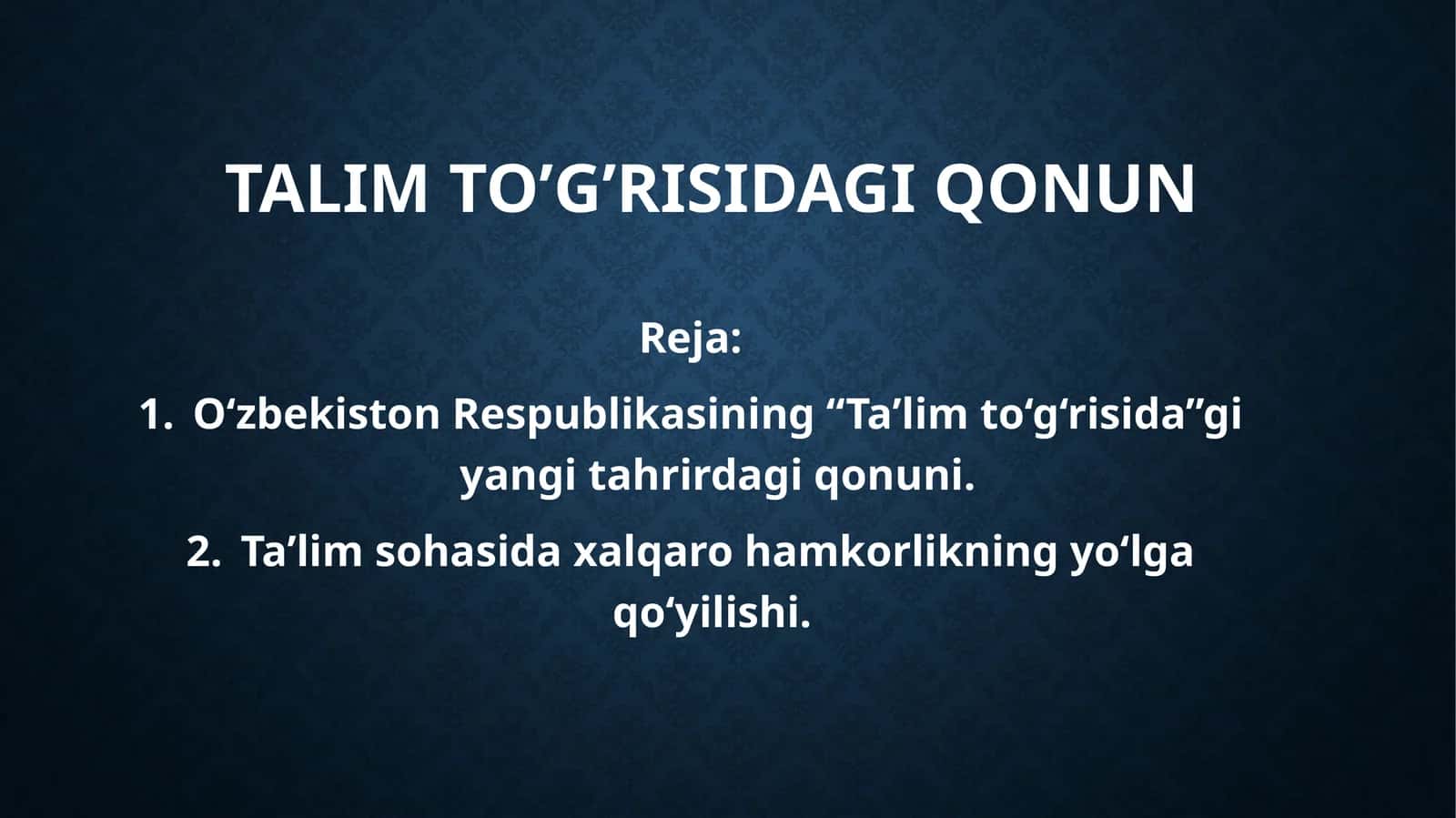 Talim to'g'risidagi qonun