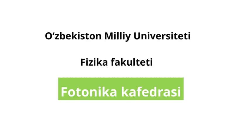 Optika va lazer fizikasi
