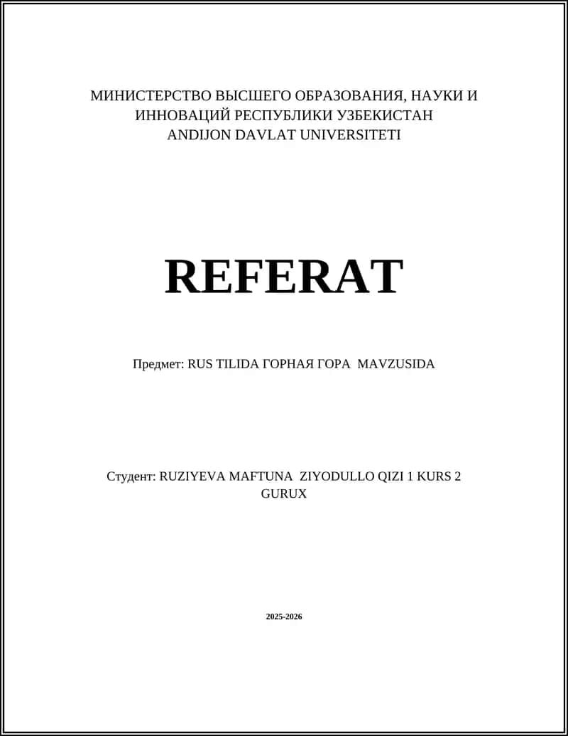 ГОРНАЯ ГОРА MAVZUSIDA