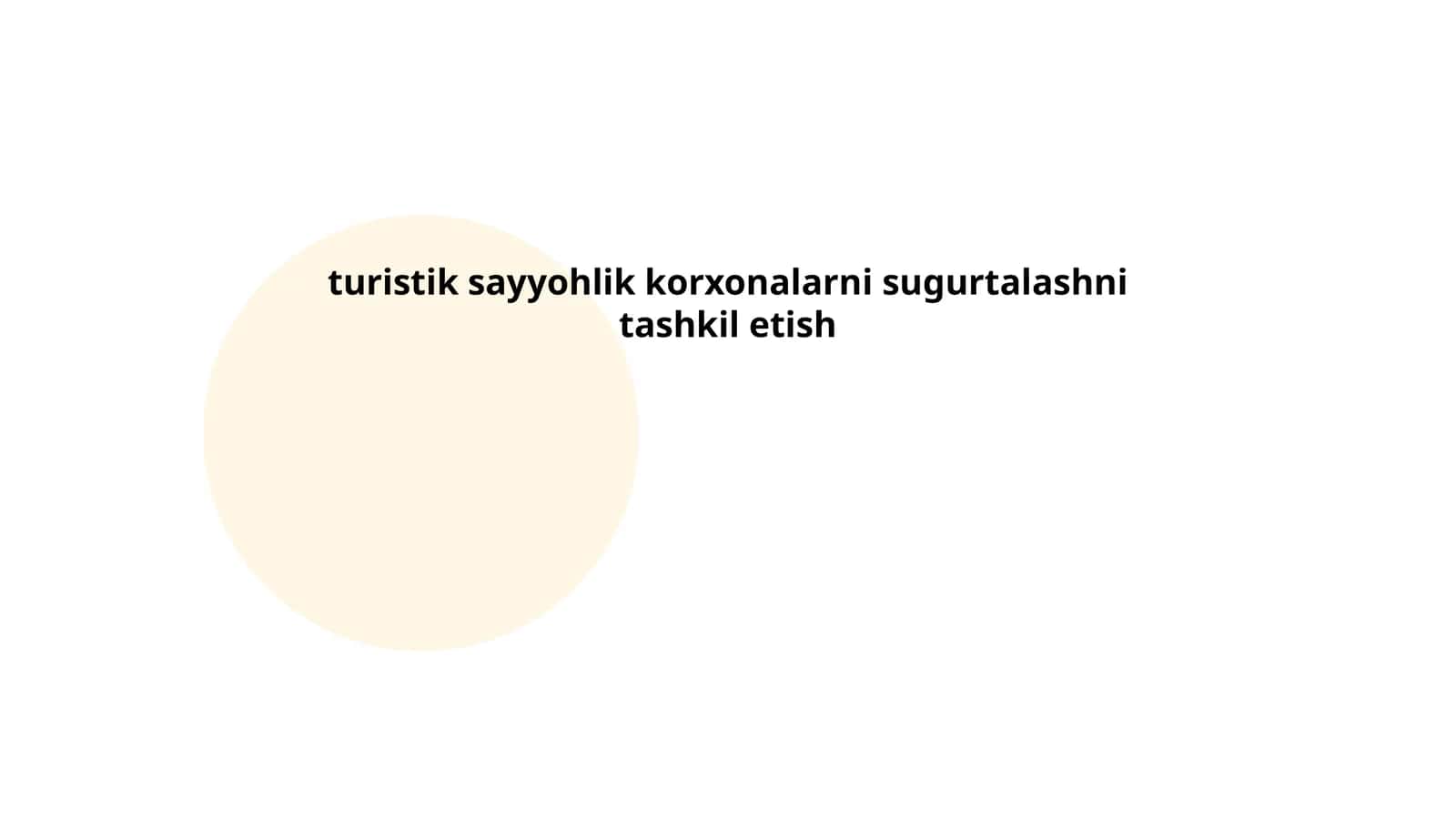 turistik sayyohlik korxonalarni sugurtalashni tashkil etish