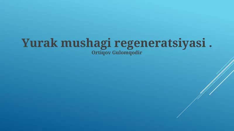 Yurak mushagi regeneratsiyasi