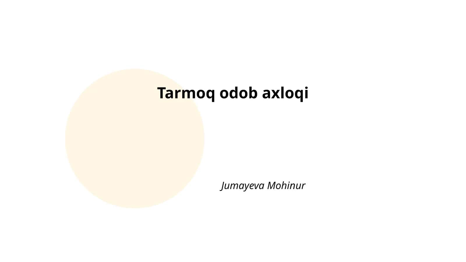 Tarmoq odob axloqi