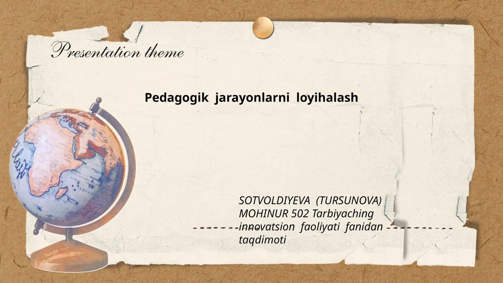 Pedagogik jarayonlarni loyihalash