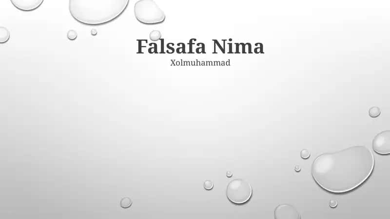 Falsafa Nima