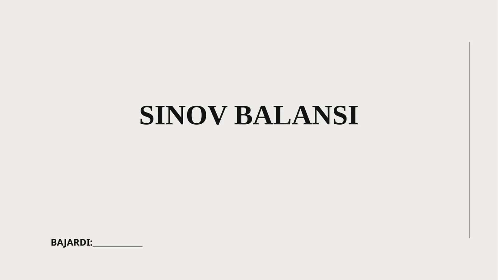 SINOV BALANSI