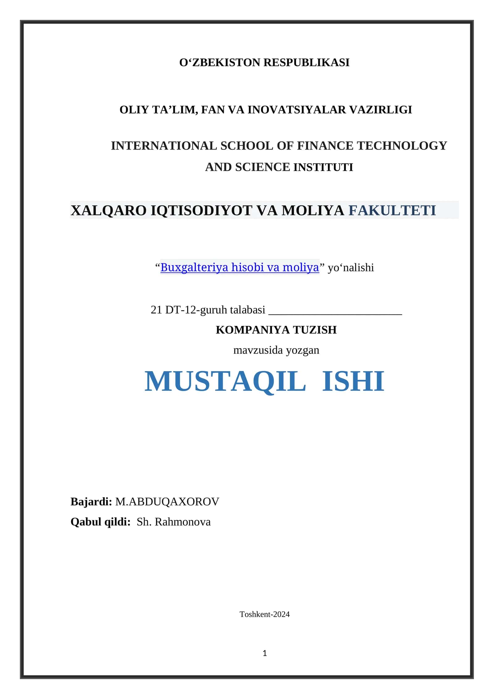 KOMPANIYA TUZISH