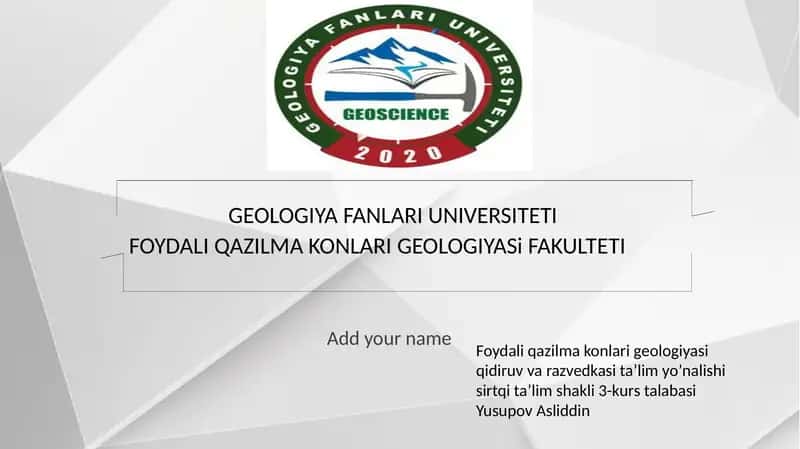 Foydali qazilma konlari geologiyasi