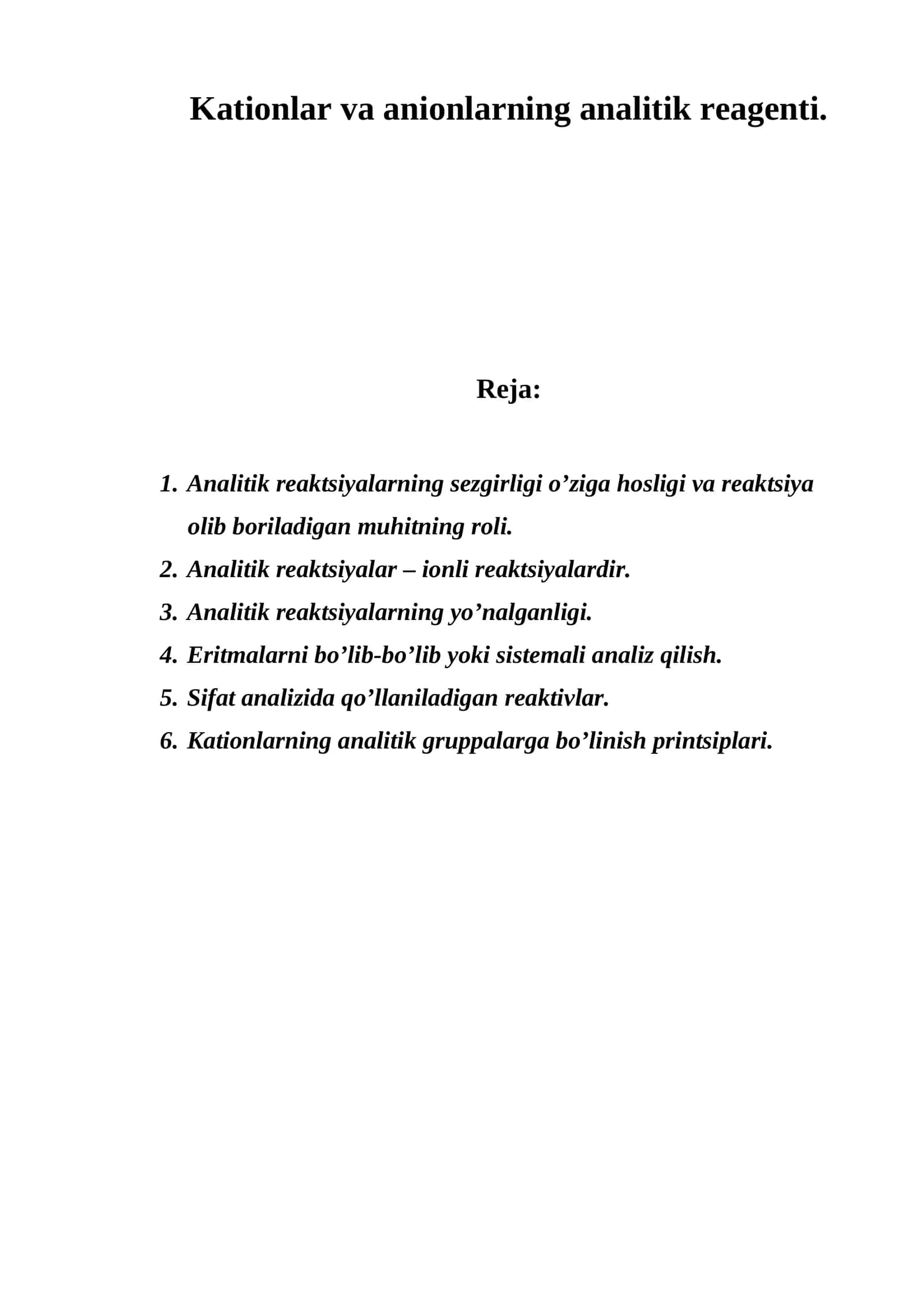 Analitik reagentlar