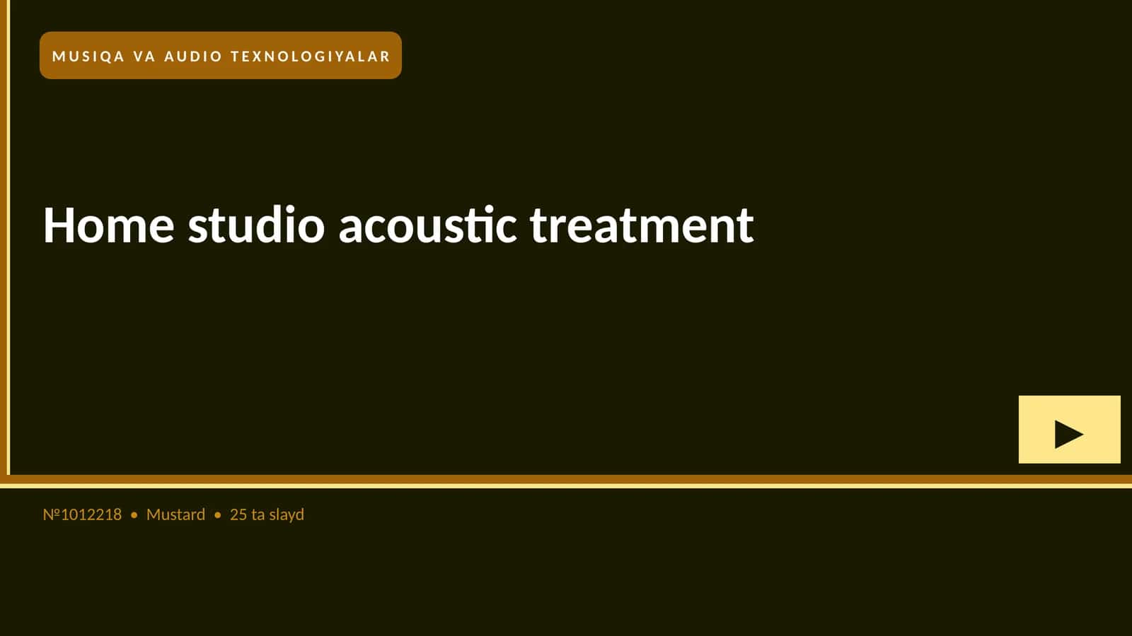 Home studio acoustic treatment