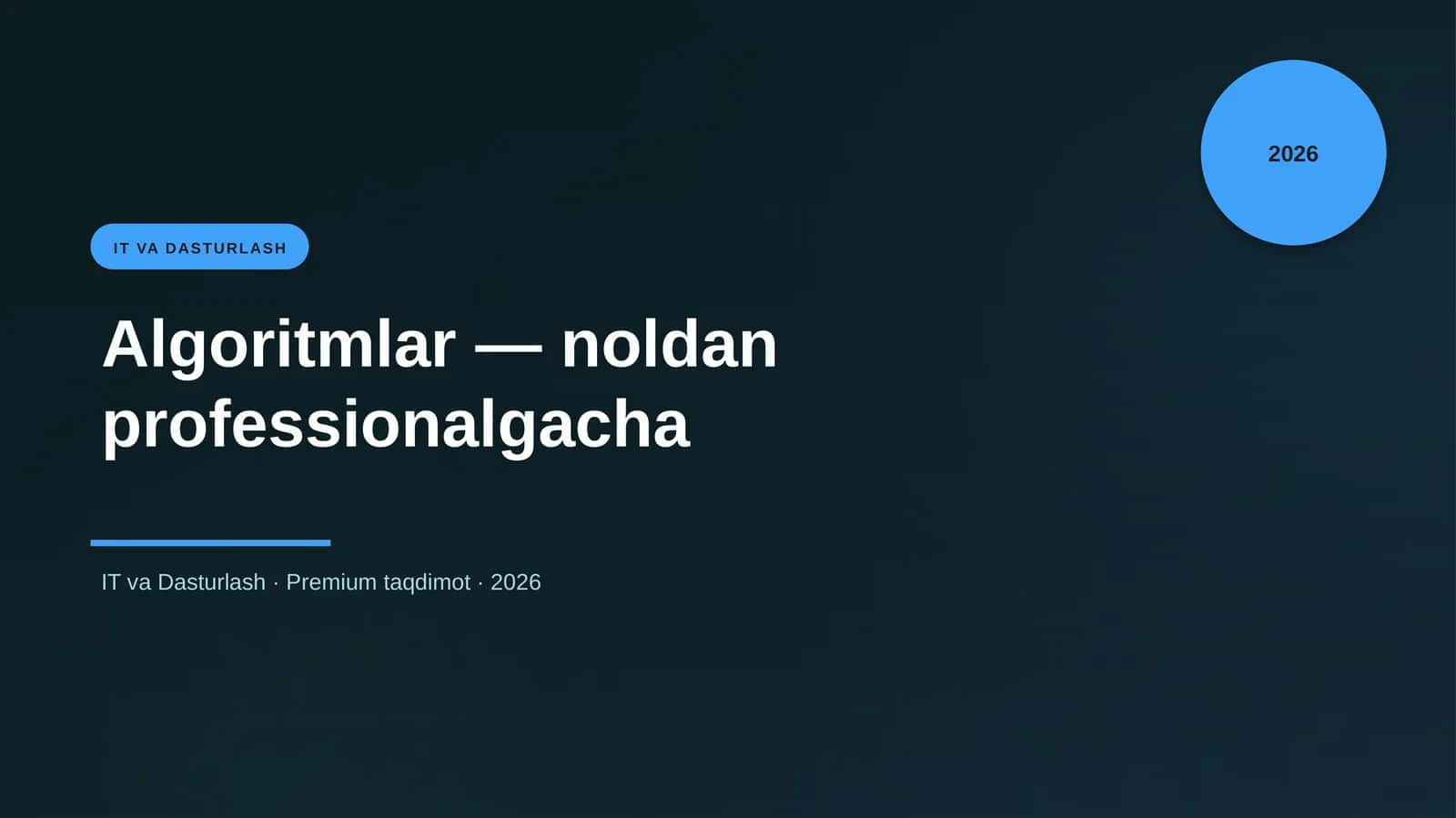 Algoritmlar — noldan professionalgacha