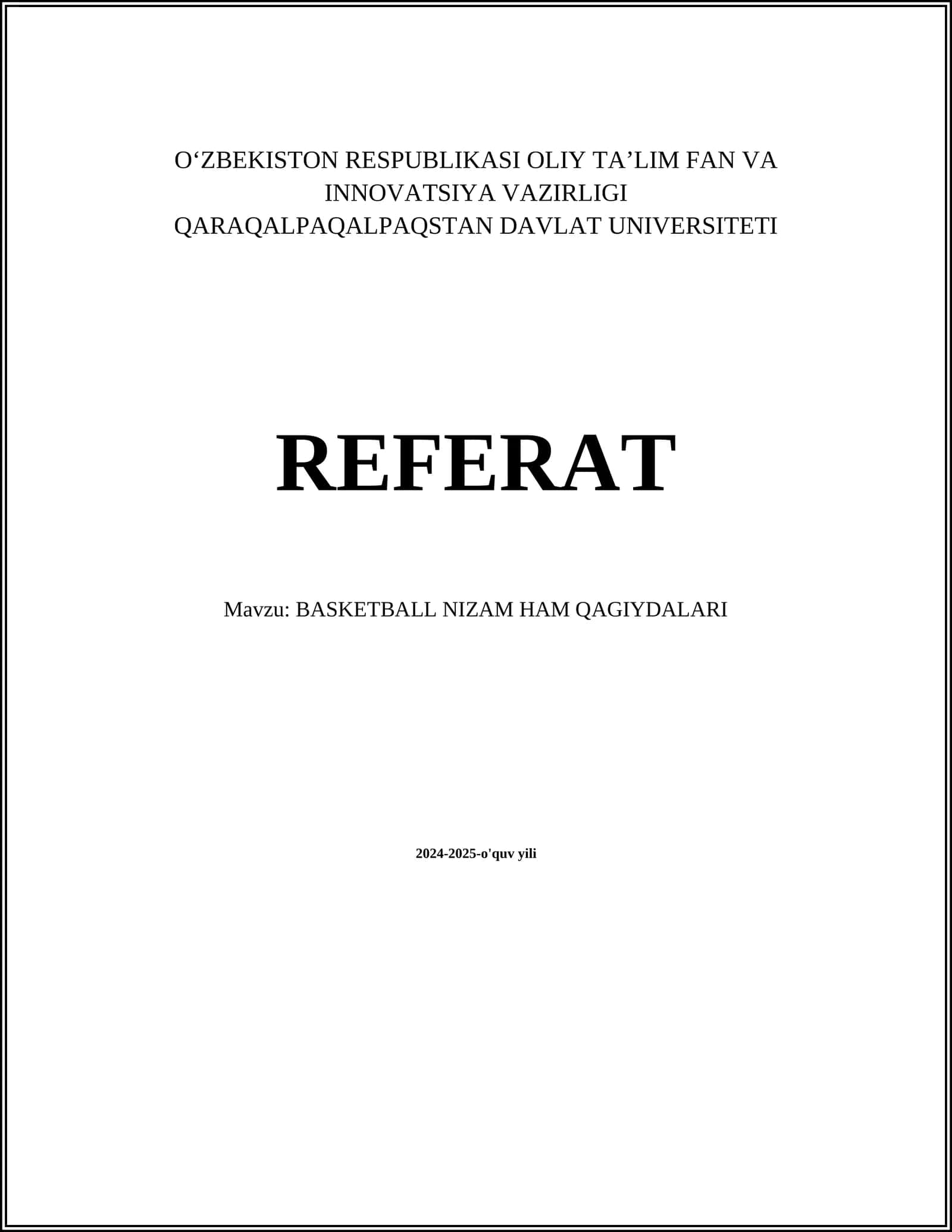 BASKETBALL NIZAM HAM QAGIYDALARI