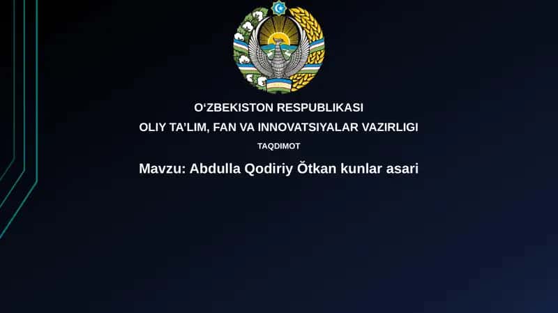 Abdulla Qodiriy Oʻtkan kunlar asari