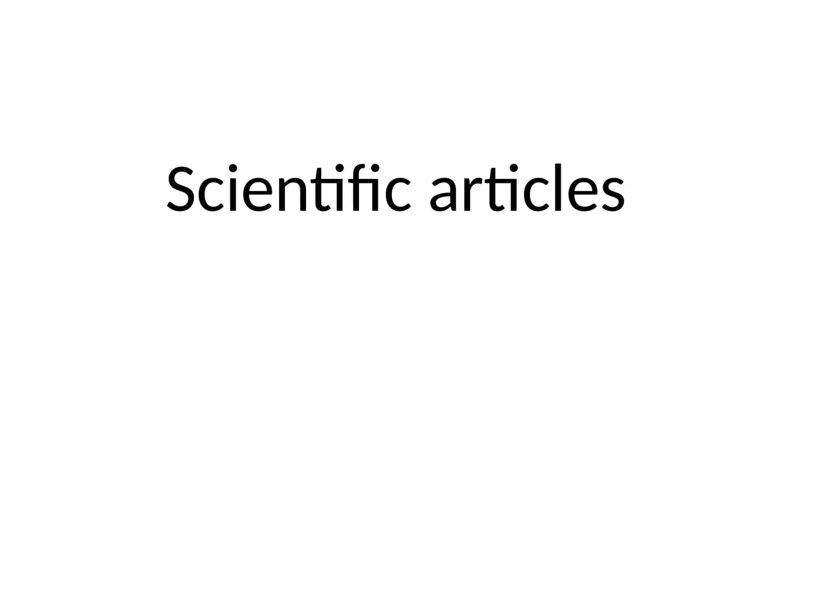 Scientific articles