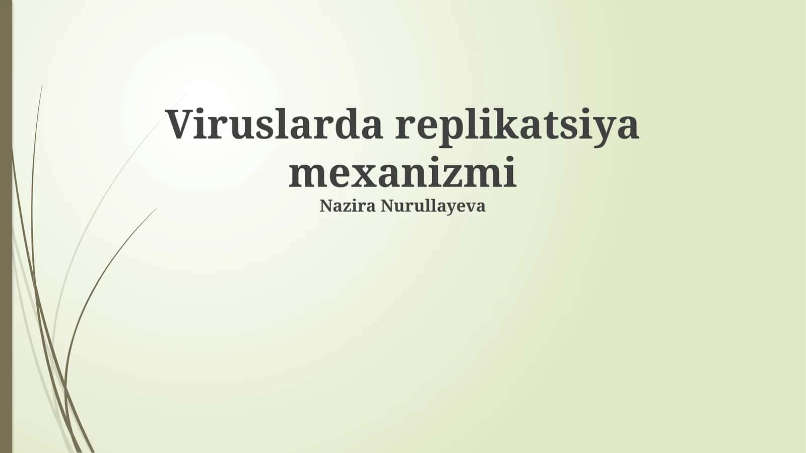 Viruslarda replikatsiya mexanizmi