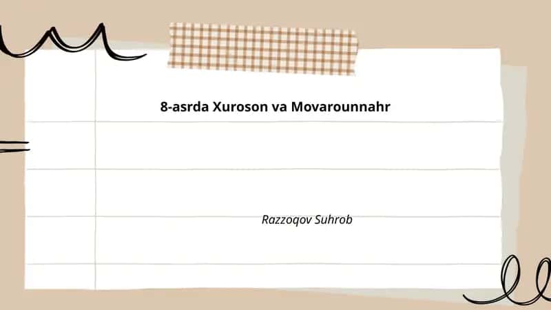 Xuroson va Movarounnahr