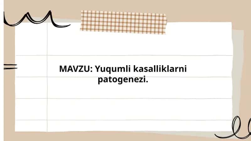 Yuqumli kasalliklarni patogenezi