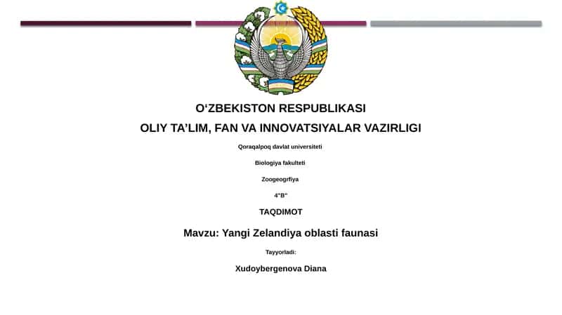 Yangi Zelandiya oblasti faunasi