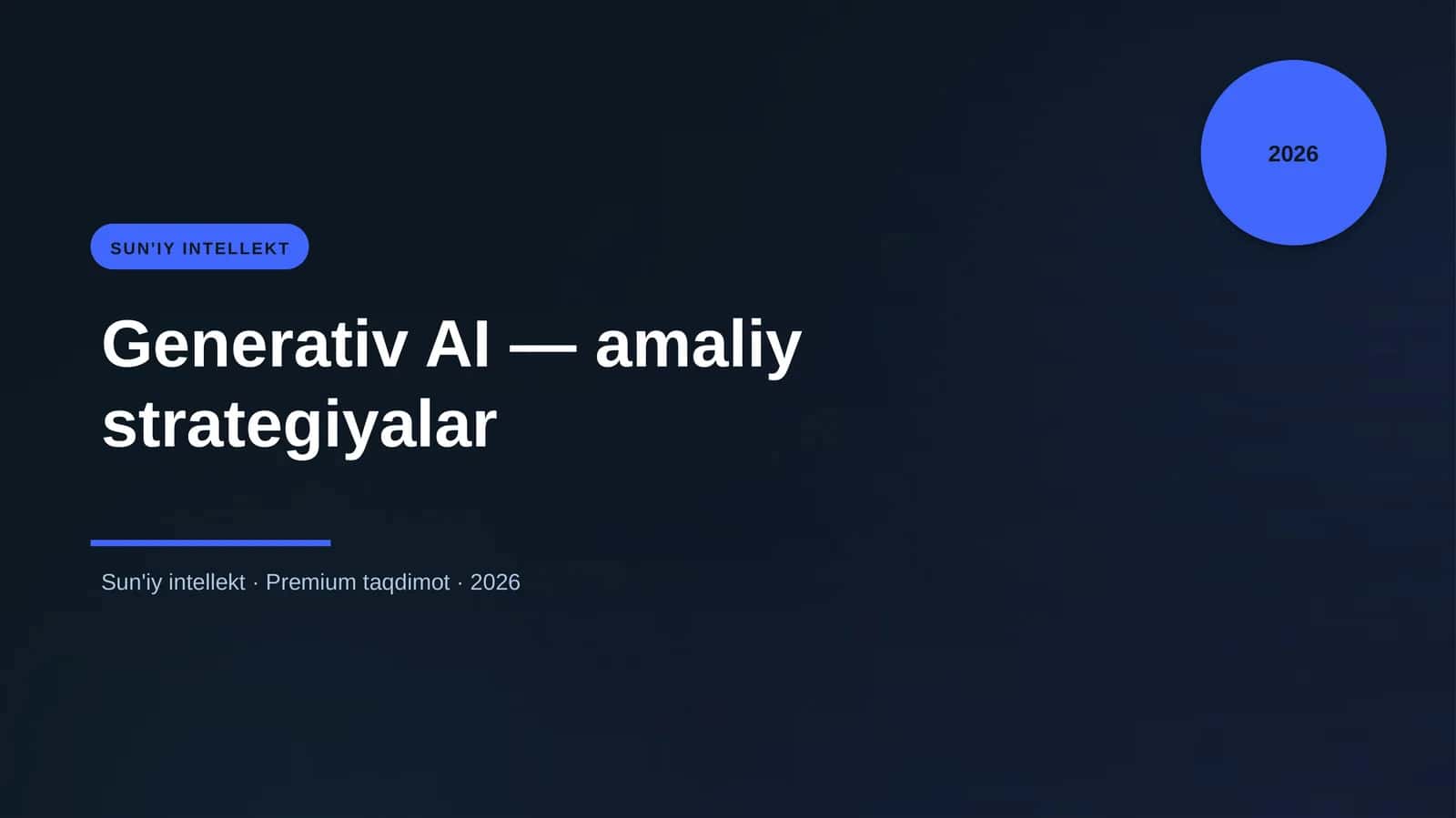 Generativ AI — amaliy strategiyalar