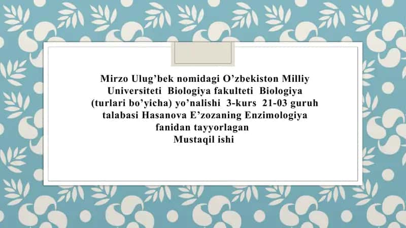 Fermentlarning tibbiyotda va oziq-ovqat sanoatida ahamiyati - Sellyulaza