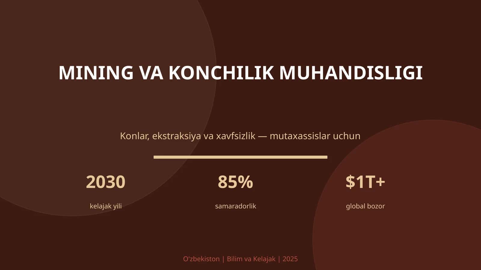 MINING VA KONCHILIK MUHANDISLIGI