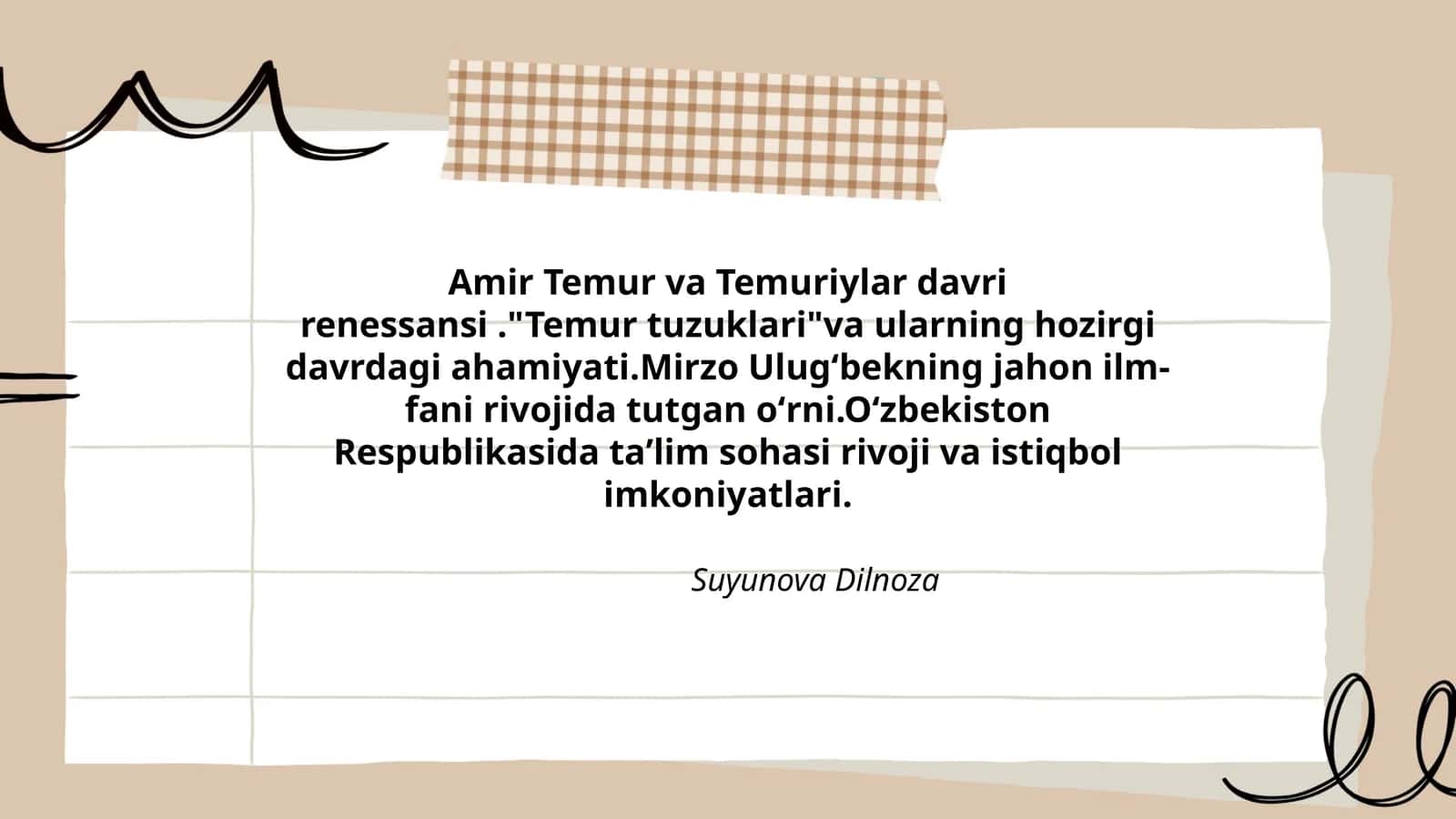 Amir Temur va Temuriylar davri renessansi