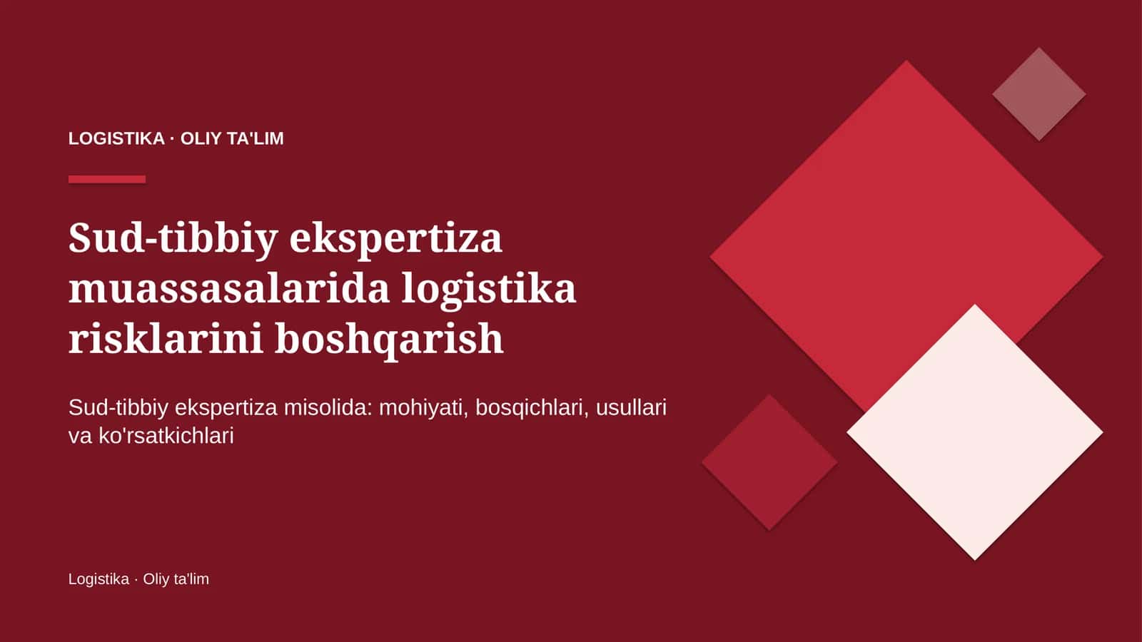 sud tibbiy ekspertiza muassasalarida logistika risklarini boshqarish 2119