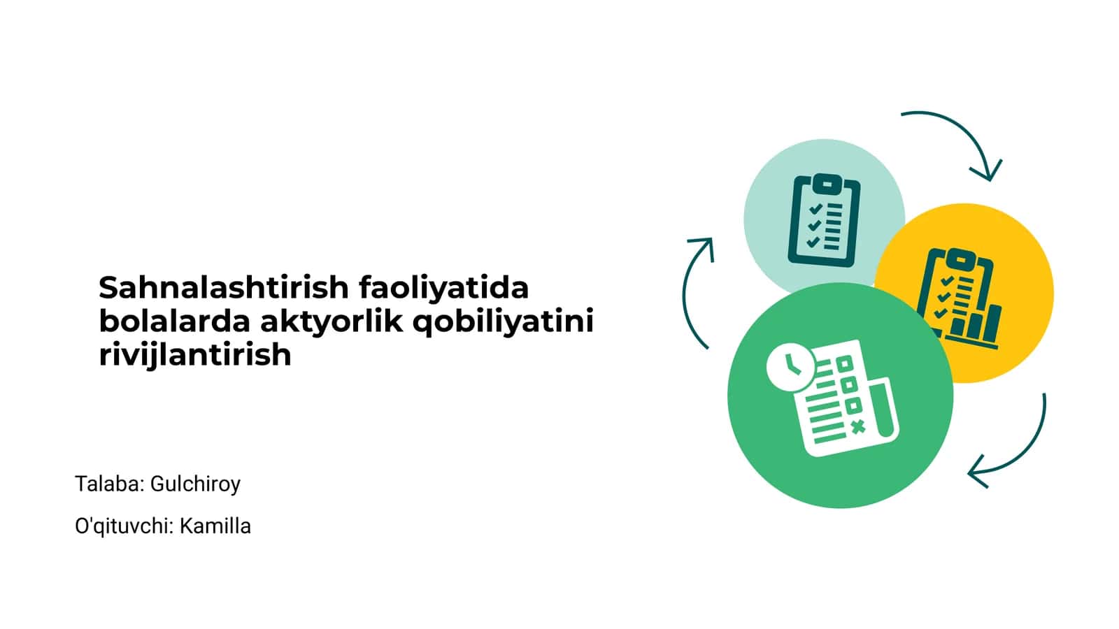 Sahnalashtirish faoliyatida bolalarda aktyorlik qobiliyatini rivijlantirish