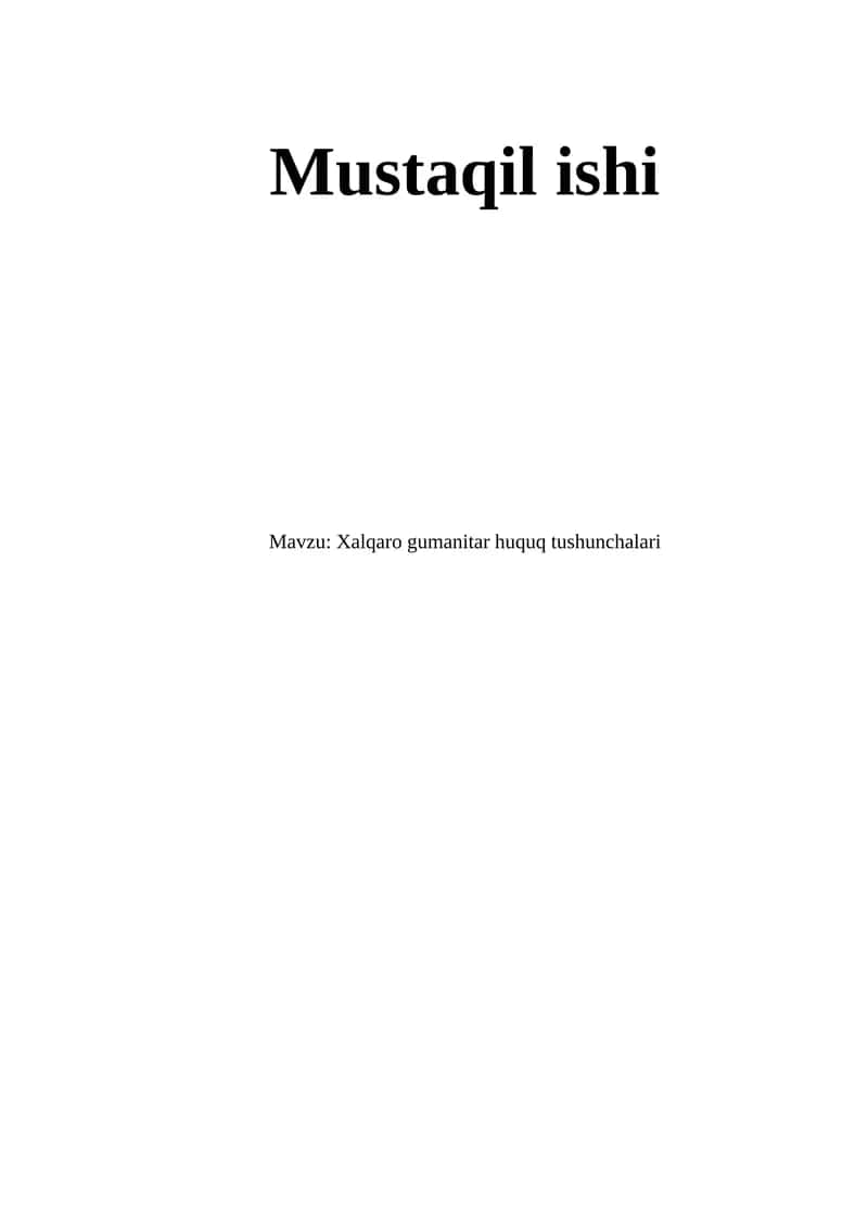 Xalqaro gumanitar huquq tushunchalari