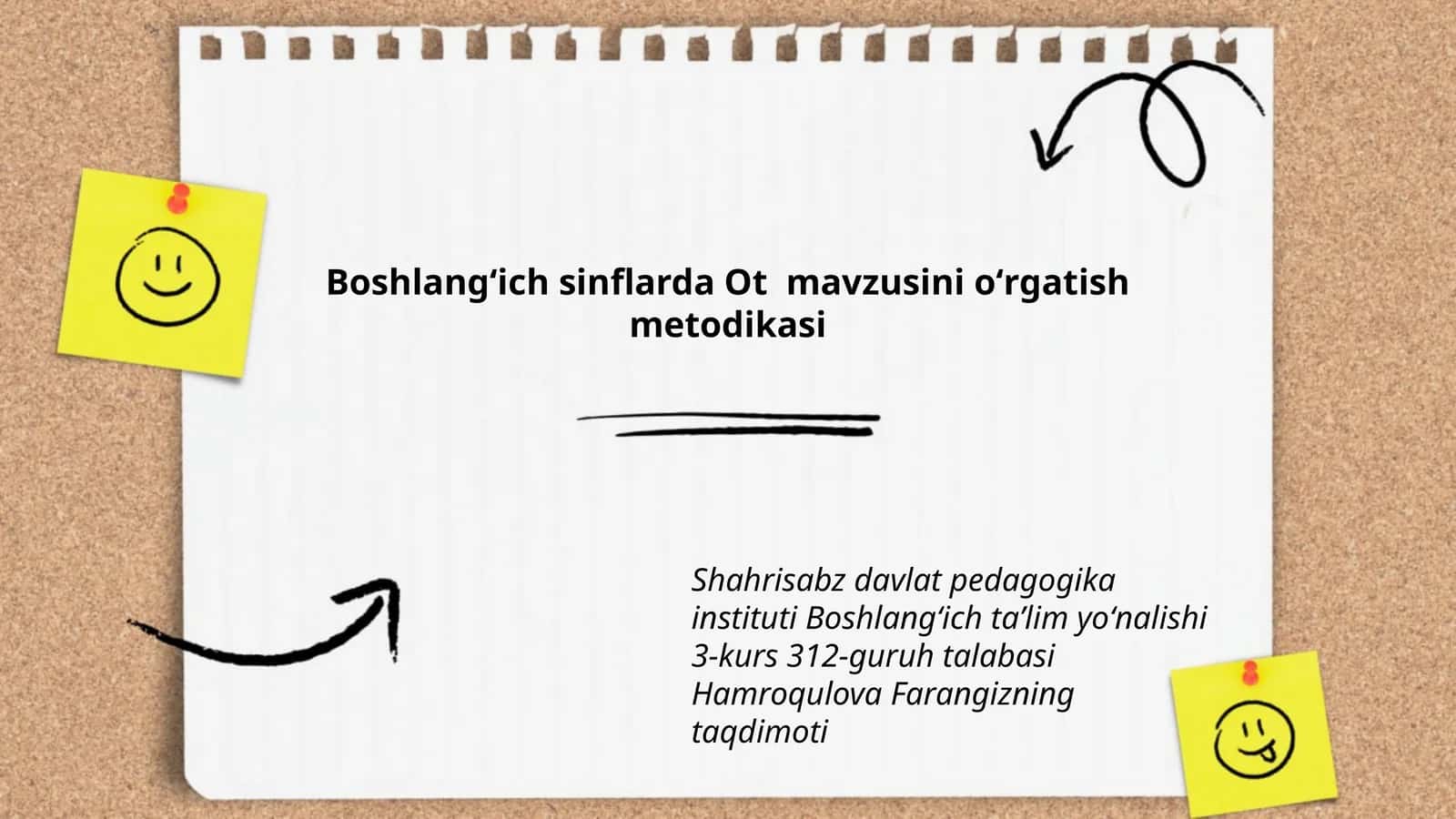 Boshlangʻich sinflarda Ot mavzusini oʻrgatish metodikasi
